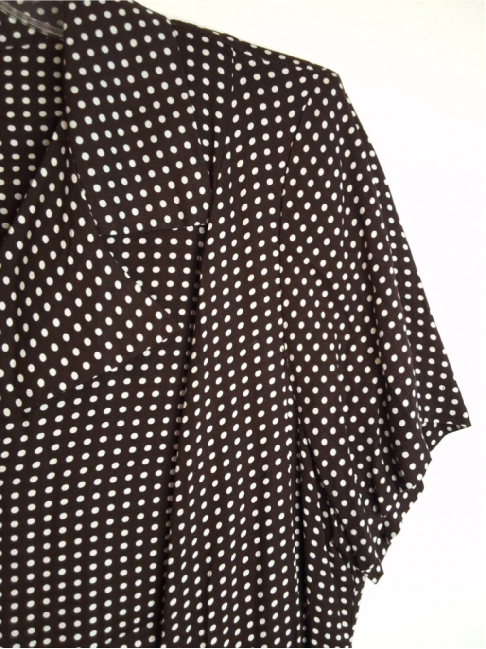 MSK Plus 18W Petite Brown White Polka Dot Midi Dress NWT - Picture 5 of 7